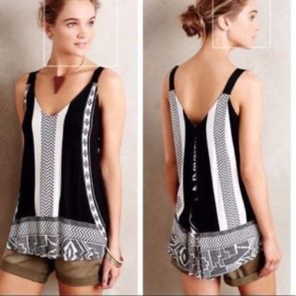 Akemi + Kin | Black And White Geometric Aztec Orabel Tank
